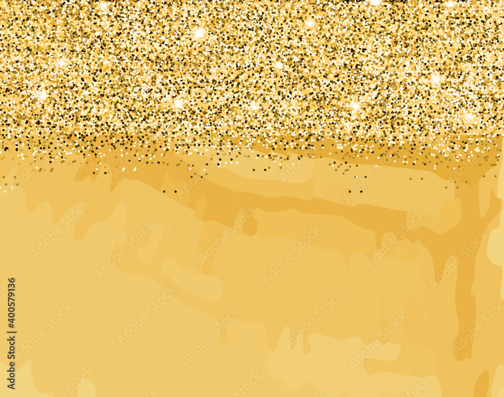 Gold glittery texture. Luxury abstract design element. Gold glitter