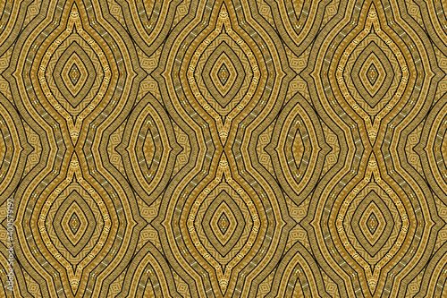 African pattern with curved lines, beige color