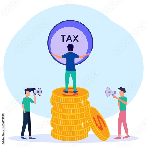 Illustration vector graphic cartoon character of pay taxes