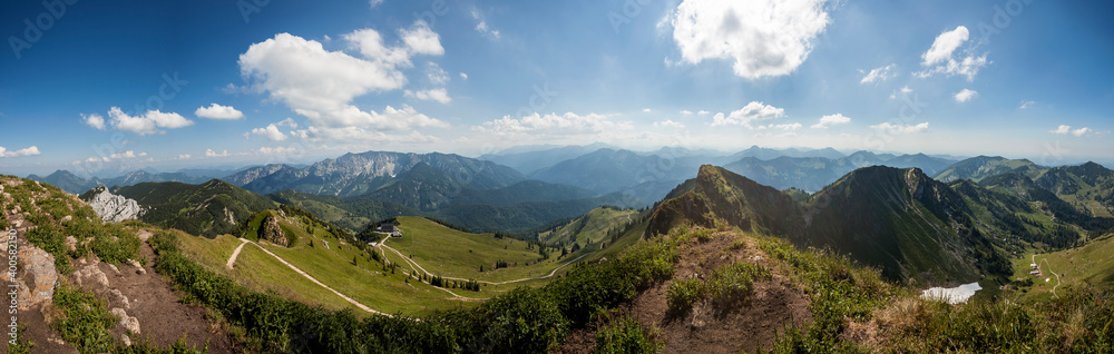 Panorama view from mountain Rotwand in Bavaria, Germany