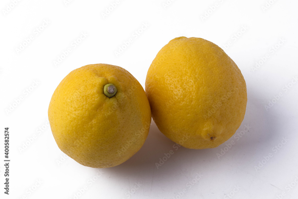 Yellow lemon on a white background Yellow lemon on a white background
