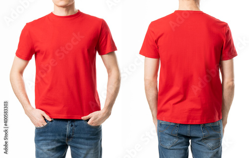red t shirt on a white background isolated for design