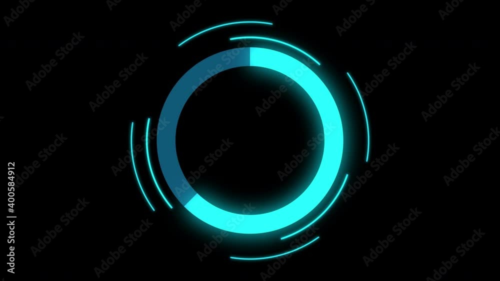 Futuristic circle progress bar animation , Alpha channel (transparent background)