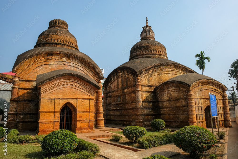 Gunavati Group of Temples. It is a group of three brick temples built in 1668 in the city of Udaipur, the ancient capital of Tripura. India.