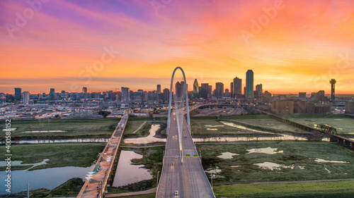 Dallas, Texas, USA Downtown Drone Skyline Aerial