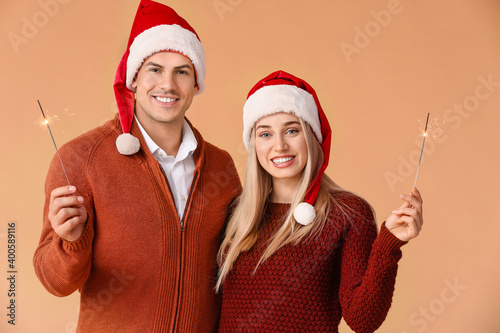 Happy young couple with Chr...