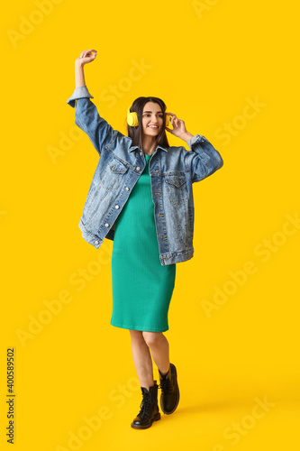 Happy young woman with head...