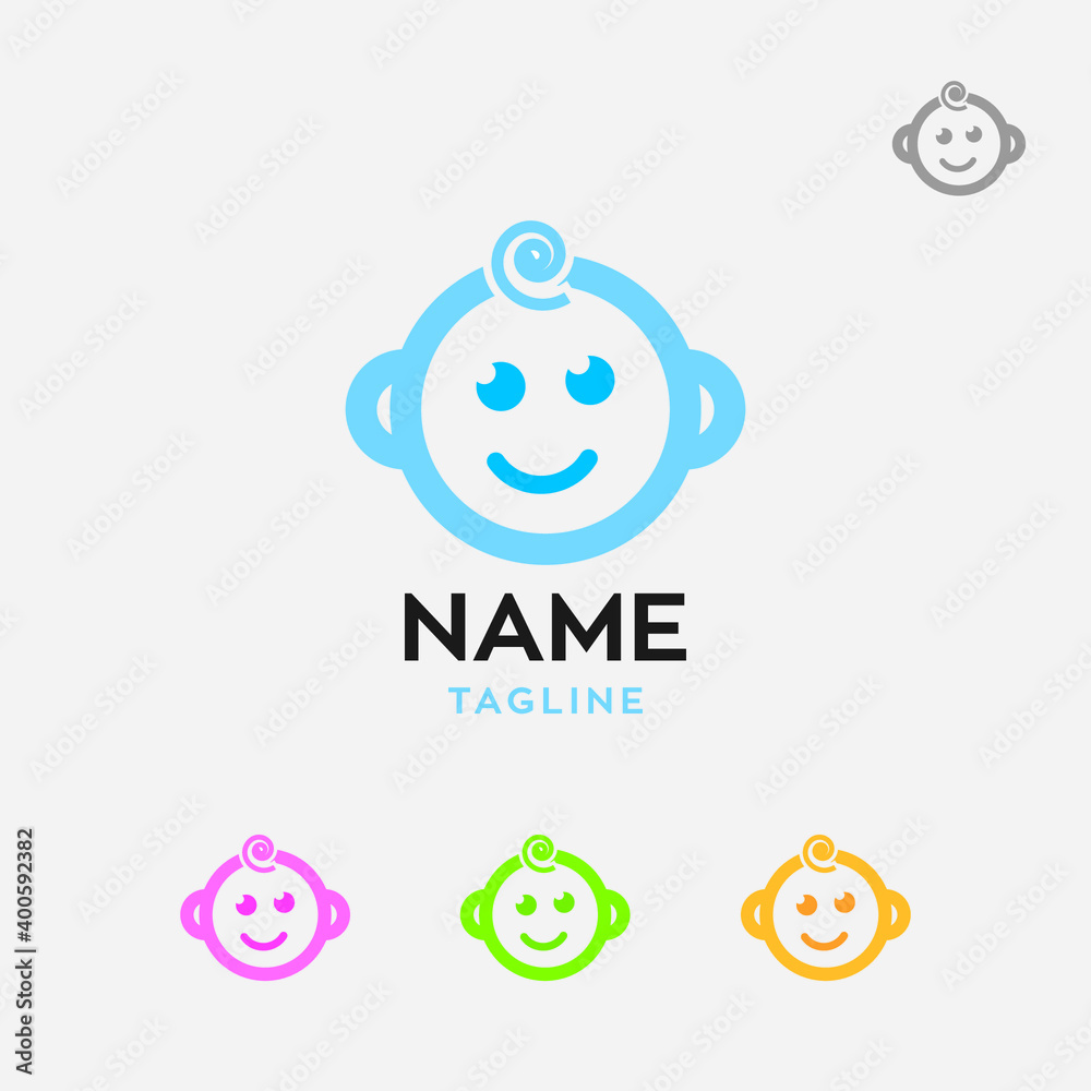 Baby face logo symbol vector template Stock Vector Adobe Stock