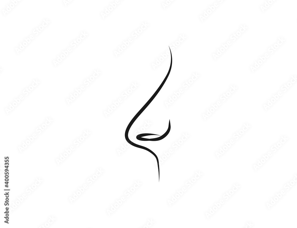 Fototapeta premium Body, nose, smell icon. Vector illustration, flat.