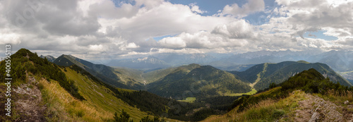 Mountain panorama view from Hoher Fricken mountain, Bavaria, Germany