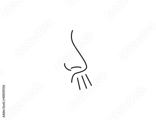 Body, nose, smell icon. Vector illustration, flat.