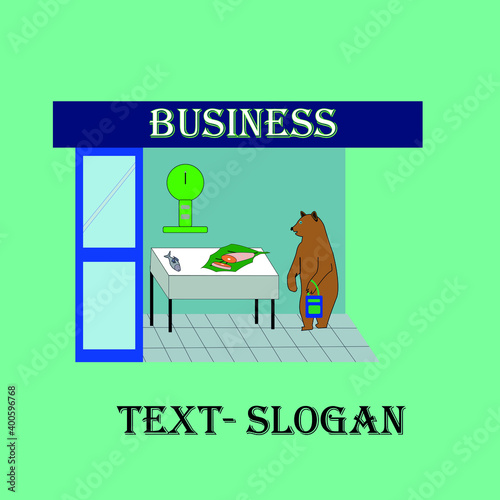 bear buying in fishmonger