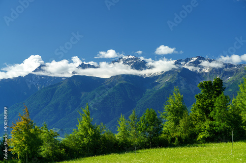 Mountain landscape in the Venosta valley at summer