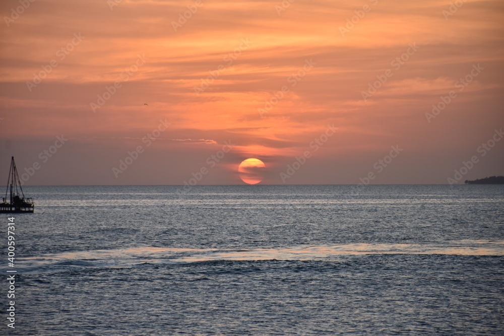 sunset on the beach