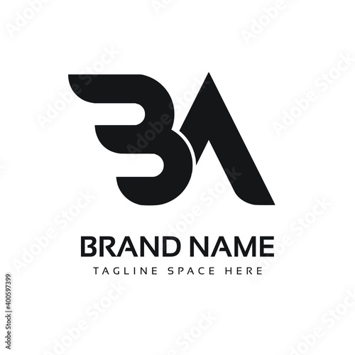 Creative Letter AB BA logo design element. simple letter BA letter logo design.