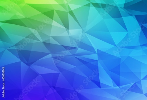 Light Blue, Green vector shining triangular layout.