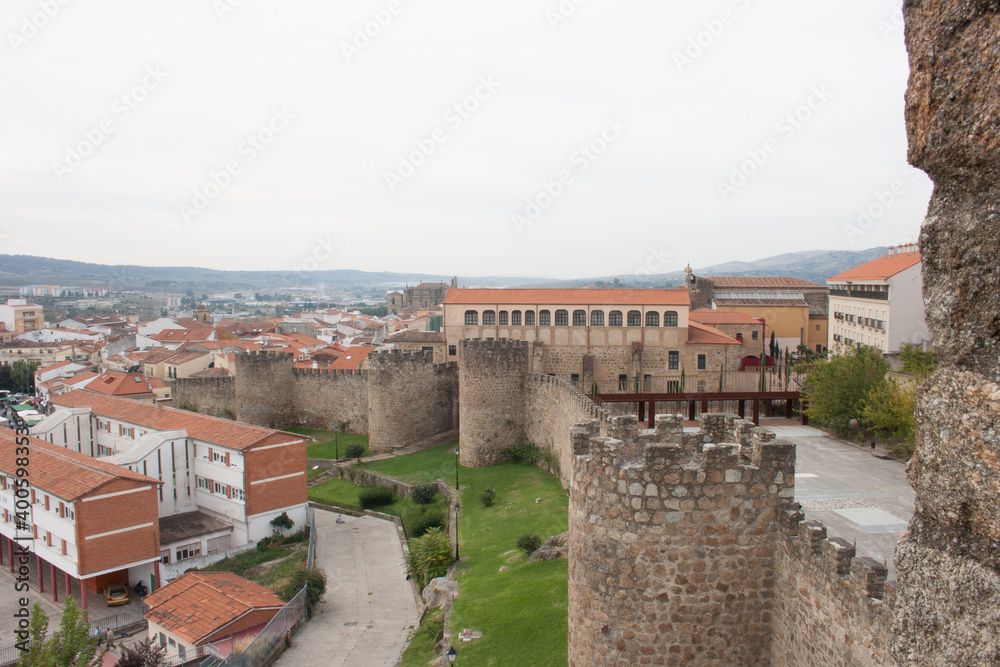 Medieval stone wall that surrounds the city of Plasencia