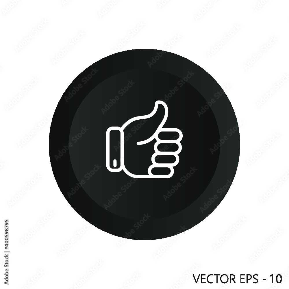 approval hand gesture icon in black circle. approval hand gesture vector flat symbol on white background approval hand gesture icon in black circle. approval hand gesture vector flat symbol on white background