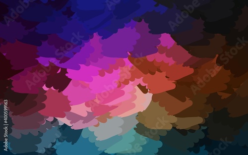 Dark Multicolor vector texture with abstract forms. © smaria2015