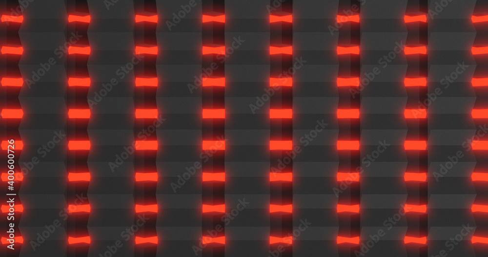 Render with a glowing panel of red rectangles Render with a glowing panel of red rectangles