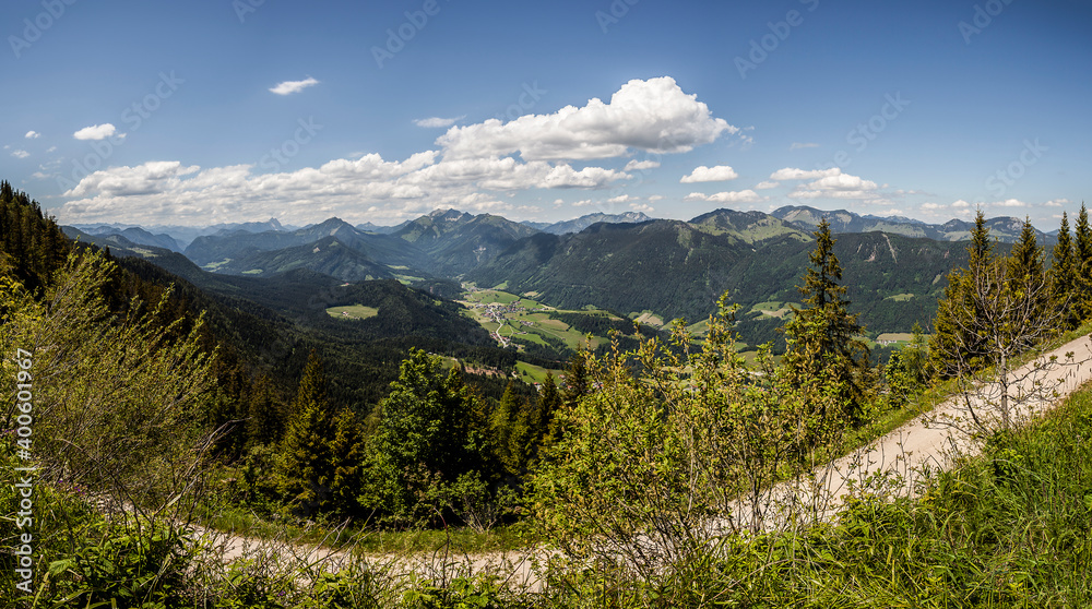 Fototapeta premium Mountain panorama view from mountain Pendling in Tyrol, Austria