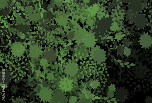 Dark Green vector backdrop with memphis shapes.