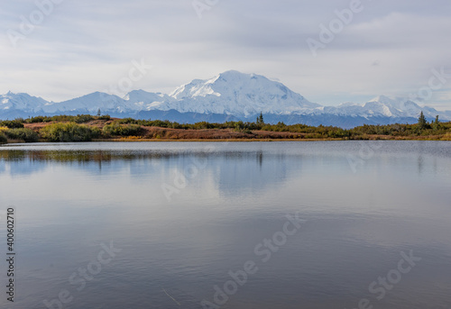 Scenic Denali National Park Reflection Landscape in Autumn