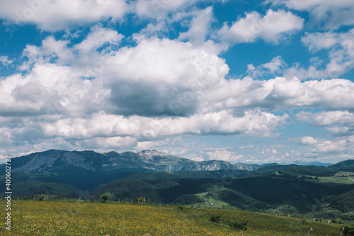 mountains and clouds