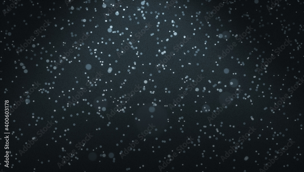 Falling snow background speckles defocused