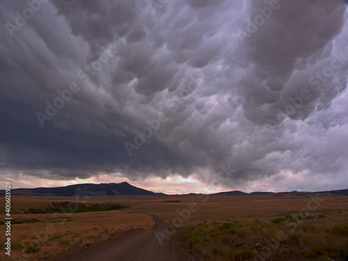Photography storm clouds over the desert