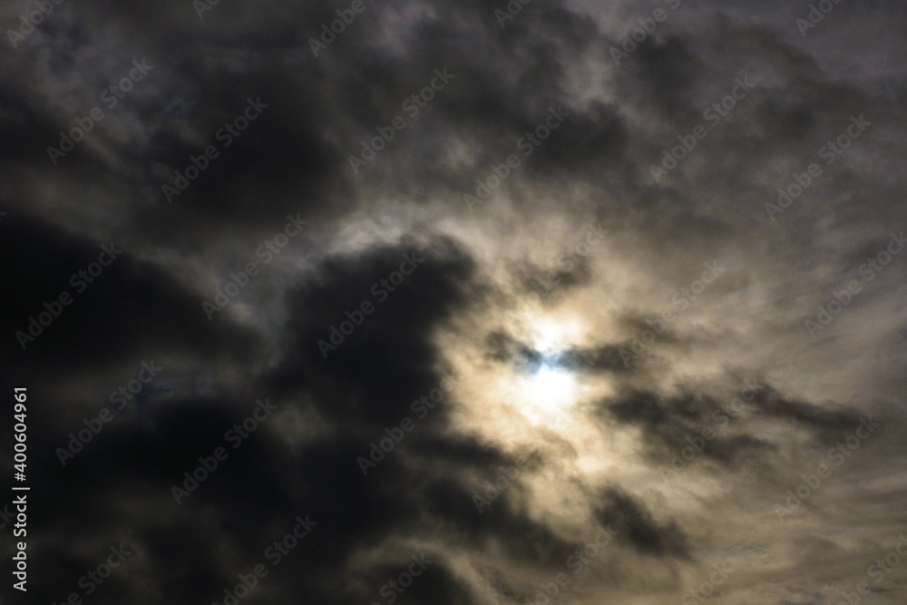 Obraz premium dramatic sky, luxurious gray cumulus clouds in the sky, the sky before the rain.