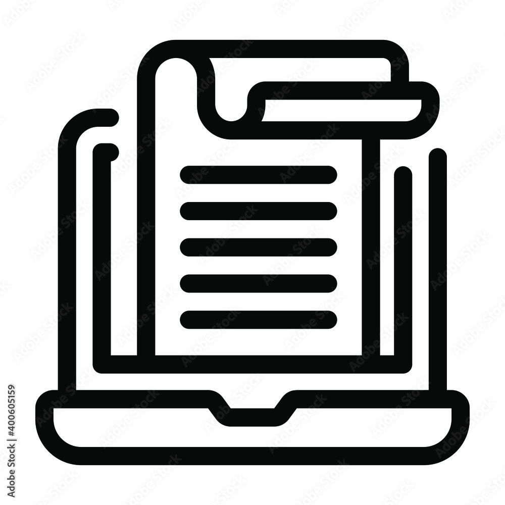 Online bill in glyph unique icon
Online bill in glyph unique icon