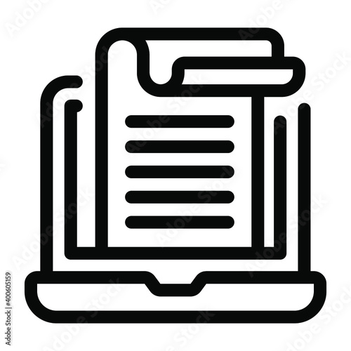 
Online bill in glyph unique icon 
