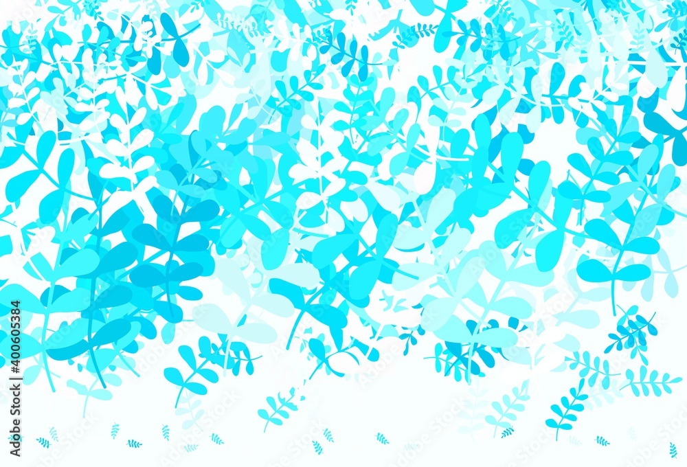 Light Green vector doodle backdrop with leaves.