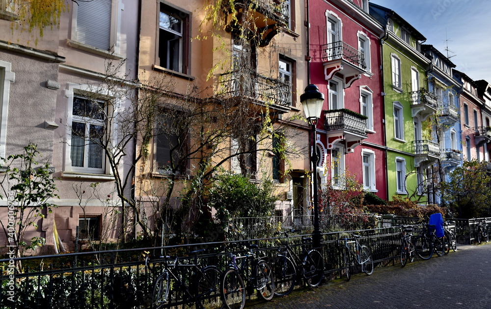 Fototapeta premium Gießenstraße in Freiburg im Breisgau