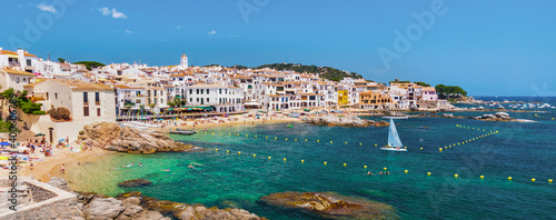 Calella de Palafrugell, traditional whitewashed fisherman village and a popular travel and holiday destination on Costa Brava, Catalonia, Spain. photo