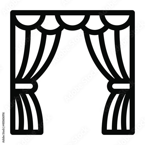 
Curtains in glyph editable trendy icon 
