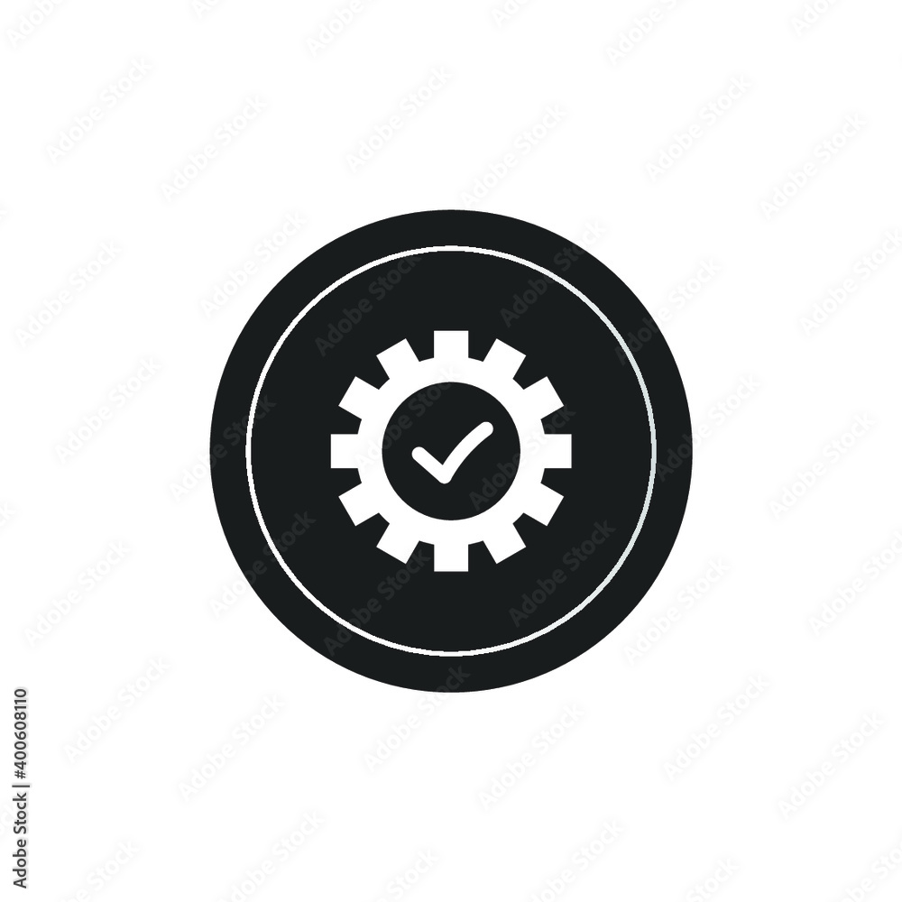 Execution icon in circle. Execution vector flat symbol on white background Execution icon in circle. Execution vector flat symbol on white background