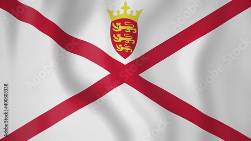 Jersey animated flag. Seamless loop. 4K