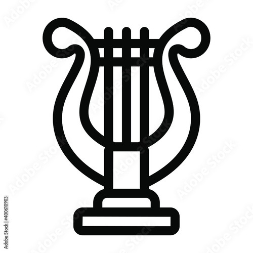 
Lyre in editable glyph icon 
