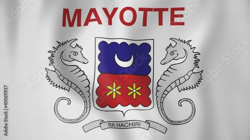 Mayotte animated flag. Seamless loop. 4K