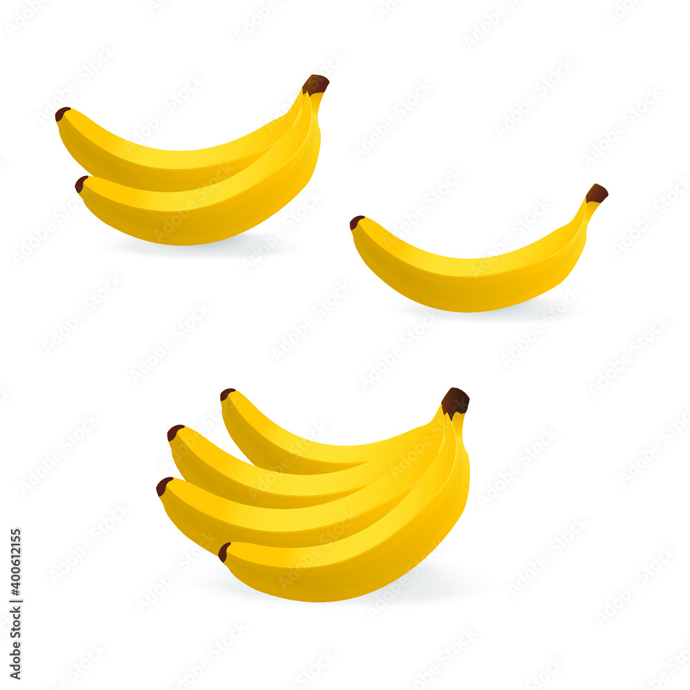 Banana on an isolated white background. Vector illustration.