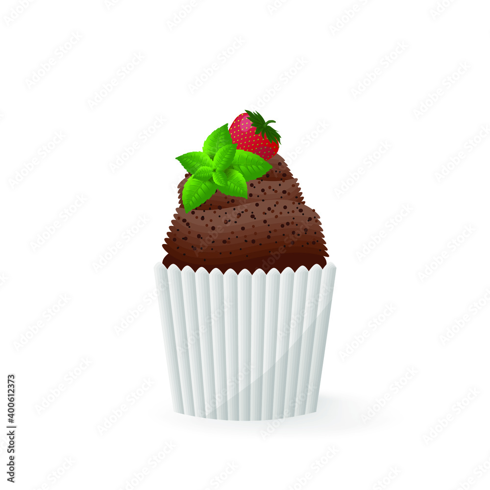 Cupcake, muffin on an isolated white background. Vector illustration. Cupcake, muffin on an isolated white background. Vector illustration.