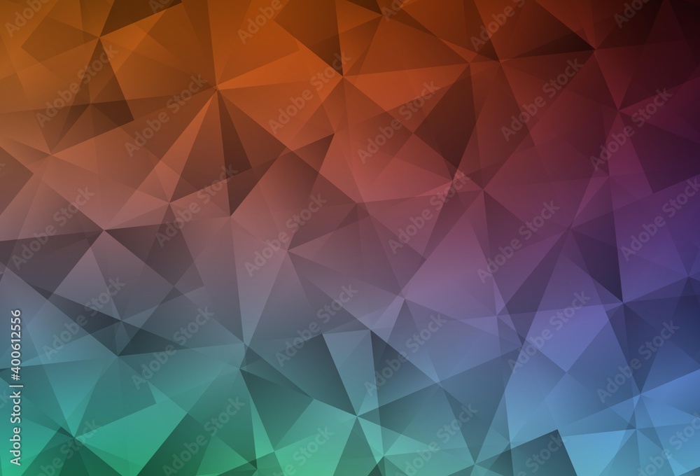 Light Green, Red vector triangle mosaic texture.