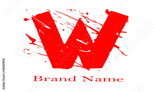 W vector logo for any brand with having red color