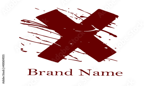 X vector logo for any brand with brown color