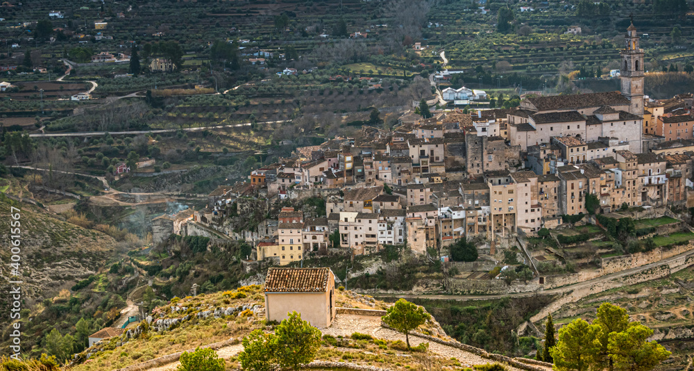 The town of Bocairent, with views to the hermitage.