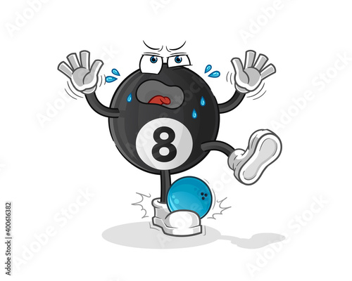 billiard hiten by bowling cartoon. cartoon mascot vector