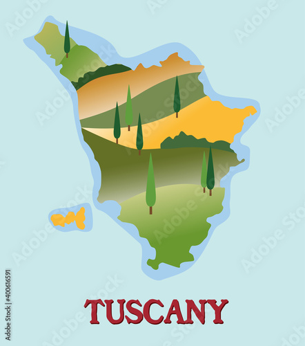 Map of Tuscany vector illustration