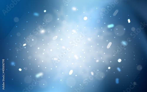 Vector layout with bright snowflakes. Blurred decorative design in xmas style with snow. New year design for your ad, poster, banner.